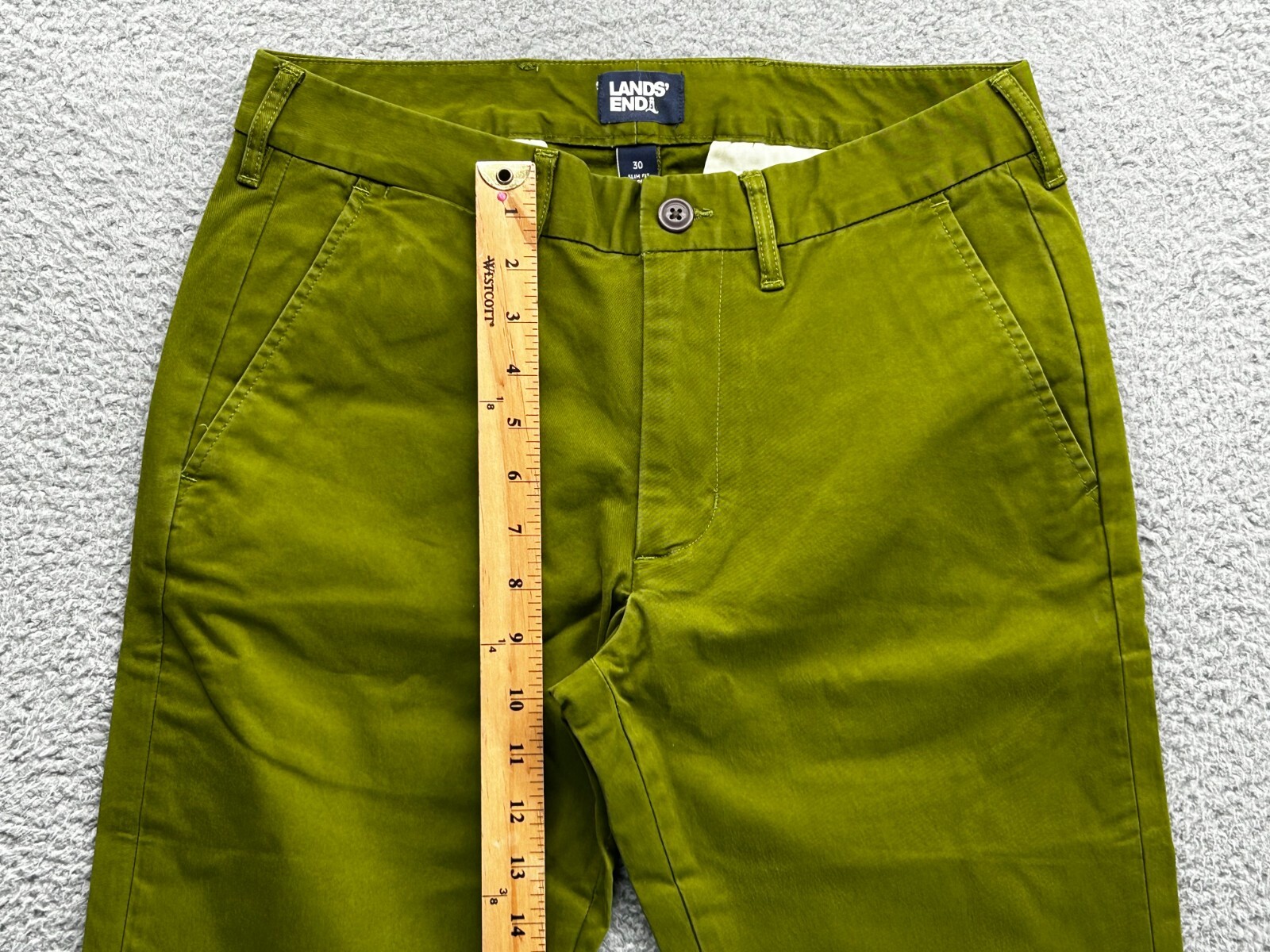 65 New Lands' End Men's Slim Fit ComfortFirst Chino Pants Willow