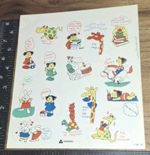 Vintage Stickers,rare,cartoon And Sayings,big, 1 Sheet, (STKZ4)