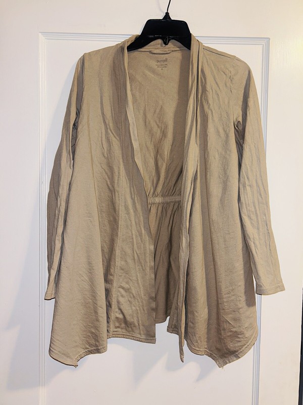 J Jill Draped Cardigan Cardi Yoga Long Sleeve Lounge Sleep Brown XS