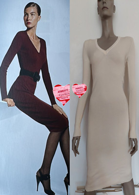 Wolford Merino Rib Dress   XS/Small   ecrue ... extrafeine Merinowolle