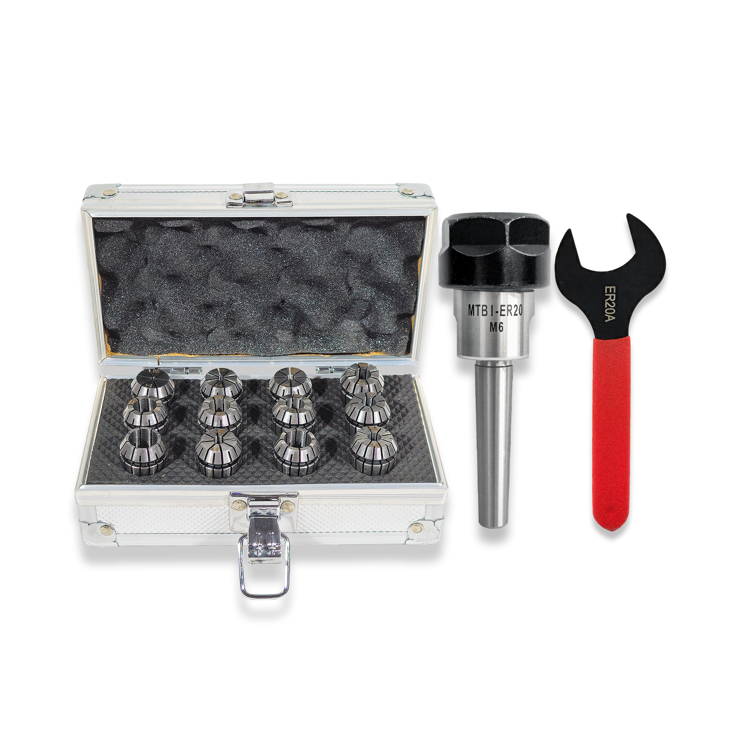 1MT ER20 COLLET CHUCK, 12PC COLLETS & SPANNER (1-13MM CAPACITY) FROM RDGTOOLS