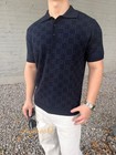 GUCCI GG Jacquard Knit Black Short-Sleeve Polo Shirt XL — photo 1