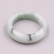 NEW Natural Grade A Jadeite 6mm Green Spotted Band Women's Ring Size 7