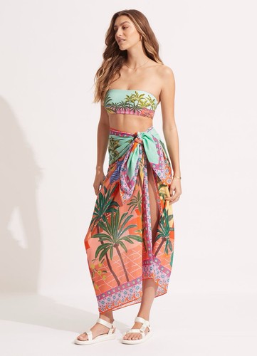 Neu mit Etikett $ 118 Einheitsgröße Seafolly im Urlaub Schwimmen Überzug Sarong - Bild 2 von 6