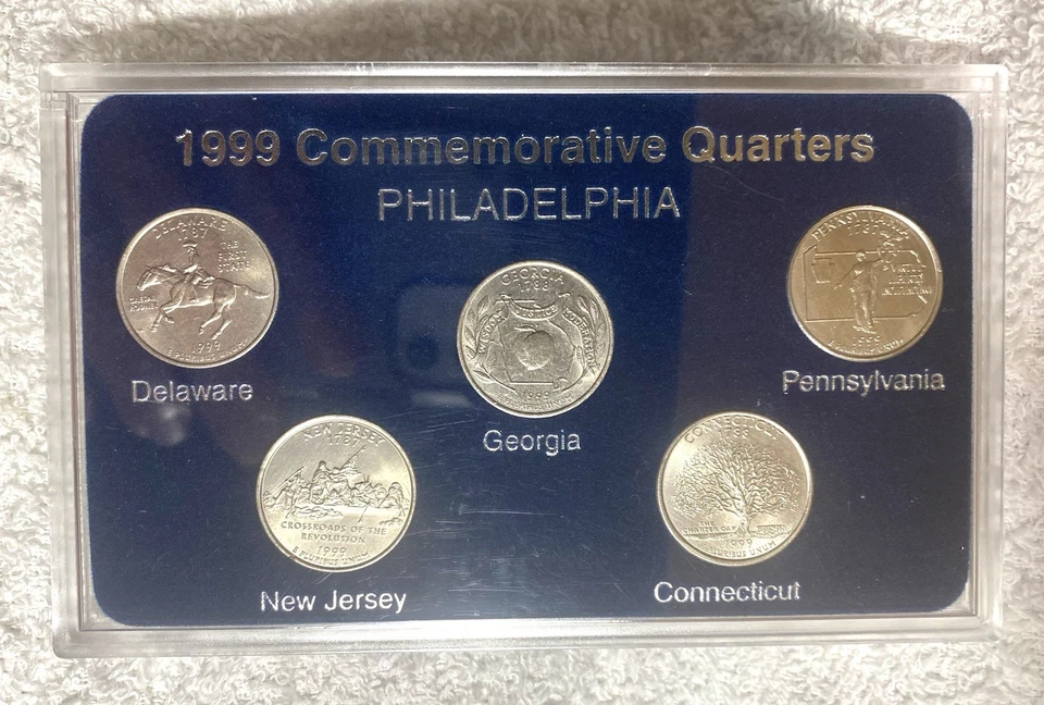 1999 State 25c Collection UNC P Mint, COA, Display Case, + Bonus Silver Coin Inc - Image 3 of 4