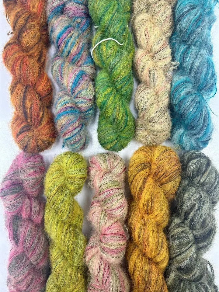 Italian-imported mohair, oil painting-style gradient-dyed patterned yarn - Image 3 of 4