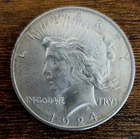 1924 Peace Silver Dollar (AU)