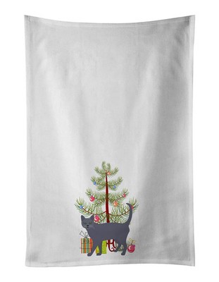 NEW Korat Cat Christmas Kitchen Towel Set of 2 White Dish Towels Decorative