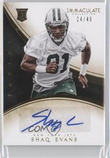 2014 Panini Immaculate Rookie 24/49 Shaquelle Evans Shaq #178 Auto h3a