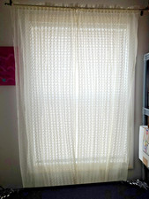 Sheer Lace Vintage Curtain 2 Panels 26wX78 lo...