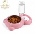 Dog & Cat Food and Water Bowl Set Pink Pet Feeding Bowls for Dogs Cats