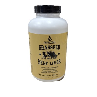 Ancestral Supplements Grass Fed Beef Liver 180Caps New Zeland NonGMO