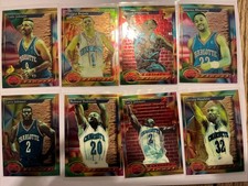 1993-1994 Topps Finest Charolette Charlotte Hornets 9 Card Lot Morning, Johnson