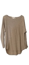 Michael Kors Shirt Dress Women's Medium Long Sleeve Tan Tunic Round Neck #TB