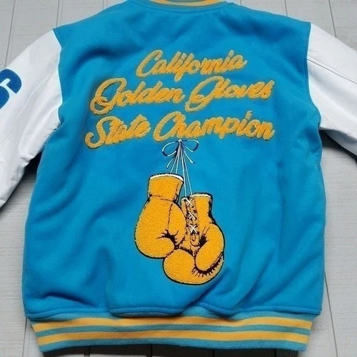 GOAT Fight Shop Jacket Men's L California Golden Gloves State Champion Varsity image 8