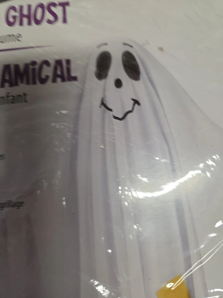 Divertido Disfraz Fantasma Amigable con el Mundo Niño Pequeño 4-6 Nueva Túnica Fantasma Con Ojos de Malla Foto 3 de 4