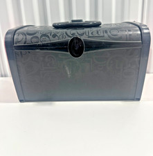 Caboodles Makeup Case W/ Brush Holders Mirror Black Pink #5665 Made In USA