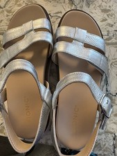 VIONIC Women's Solana Strappy Platform Sandal, Silver Leather new