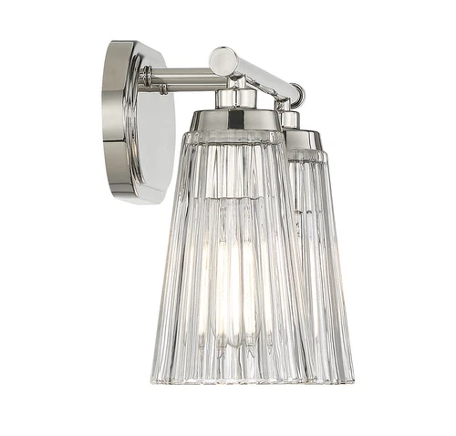 Savoy House Chantilly 2-Light Bathroom Vanity Light with Clear Fluted Glass - Picture 3 of 17
