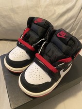 Nike Air Jordan 1 Retro High OG TD Black Toe FD1413-106 Toddler Size 3C