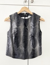 Gilet in velluto grigio Dsquared 2 pre£2560 taglia 6