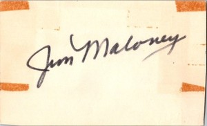 1960's -Jim Maloney- Signed/Autograph/Auto Index Card Cincinnati Reds MLB
