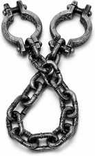 38" Plastic Handcuffs Chain Fake Shackles Cosplay Prisoner Costume Prop