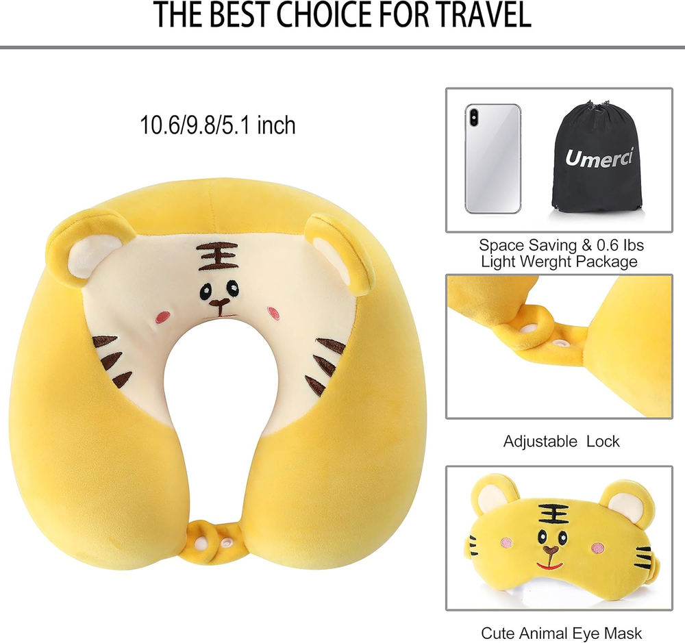 Memory Foam Travel Neck Pillow with 360-Degree Head Support for Ultimate Comfort