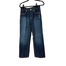 Coogi Dark Wash Wide Leg Jeans Large Logo on Back Pocket Boys Sz 14
