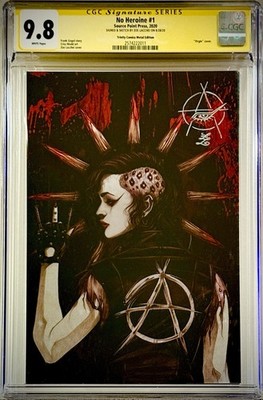 No Heroine #1 - CGC SS 9.8 Signed + Sketch Zoe Lacchei, Virgin METAL Lmtd to 50