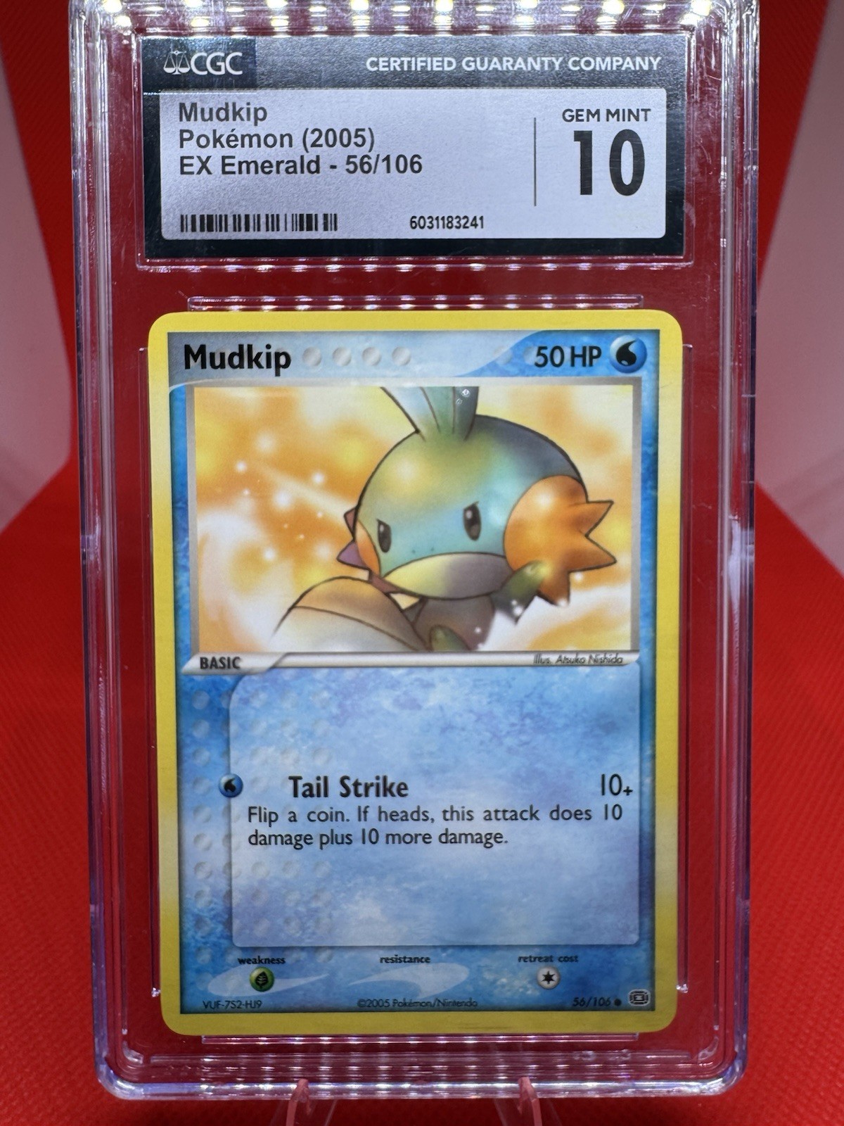 Mudkip 56/106-EX Emerald CGC GEM MINT 10 Pokemon TCG 2005 Vintage RARE
