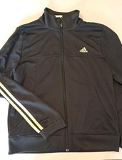 Adidas Athletic Jacket Women's Sz M Black Zip Up Long Sleeve Pockets Athleisure