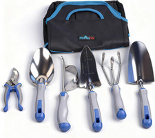 8 PCS Gardening Tools Set with Ergonomic Handles, Heavy Duty Garden Tool Kit wit