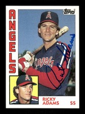 1984 Topps 487 Ricky Adams signed auto autograph  super rare , blue sig ASC BXCP