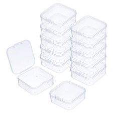 1.8x1.77x0.79In Small Plastic Beads Container with Lids for Storage Square,24Pcs