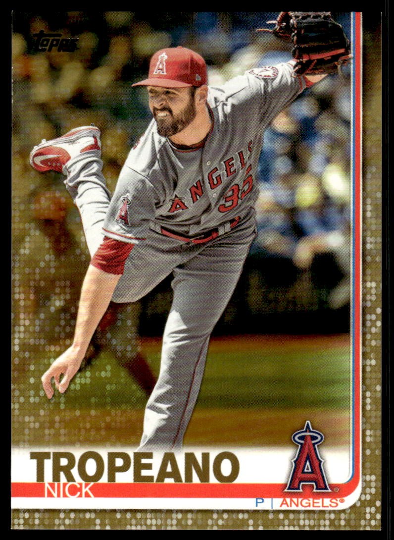 2019 Topps Nick Tropeano #615 Gold Parallel #'d 1315/2019 Los Angeles Angels
