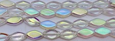 Czech Glass Clear AB Flat Diamond Glass Beads Qty:25