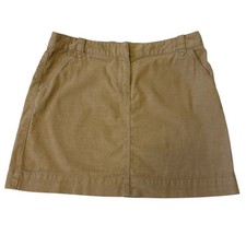J. Crew Women's Corduroy Mini Skirt Sz 8 Tan Preppy Y2K VTG