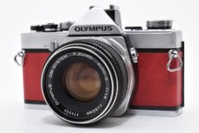 N MINT Red Olympus OM-1 SLR 35mm Film Camera 50mm F/1.8 Lens From JAPAN 705