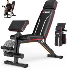 Foldable Workout Bench Adjustable Weight Bench for Home Gym with Leg Extension