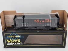 Weaver Ultra Line 17772 Rio Grande 3 Bay Coal Hopper Car 3-Rail - NEW D&RGW