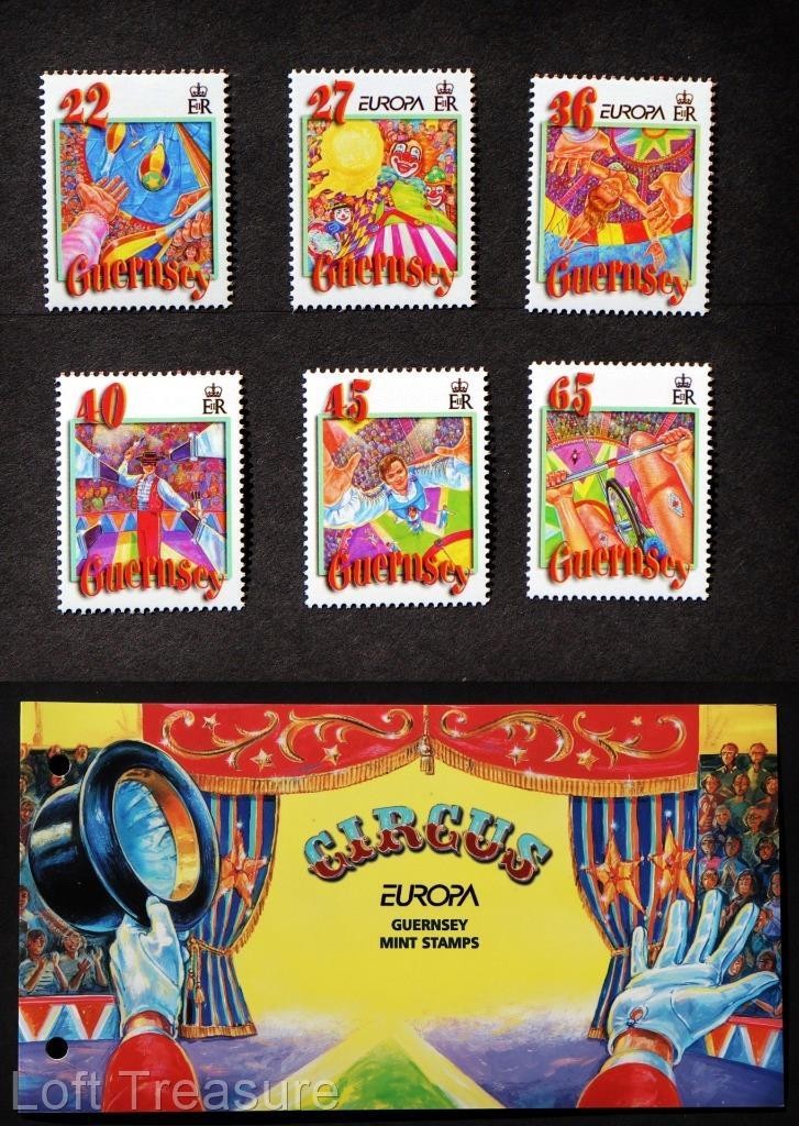 Estampillas de Guernsey: Paquete de presentación "Europa CEPT - The Circus" 2002