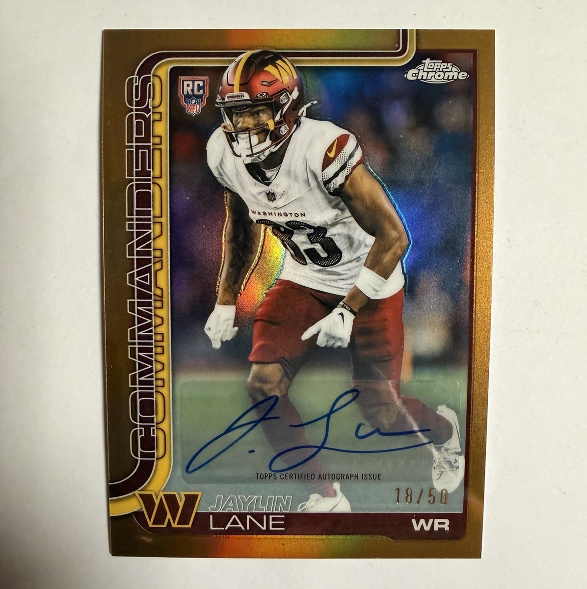 50シリ　topps chrome ハミルトン ゴールド 2025 Topps Chrome Jaylin Lane True Gold Rookie Refractor Auto /50