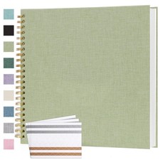 12x12" Scrapbook Photo Album, 80 Pages, Hardcover Kraft Paper, Linen Cover, DIY