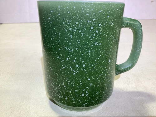 Vintage Anchor Hocking Oven-Proof 301 USA Granite Ware Green Speckled Mug Cup