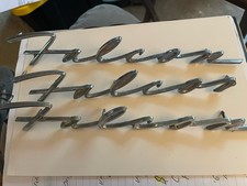 1961 62 63 Ford Falcon Lettering 3 Emblem Script Badge Vintage Original C54 1961 62 63 Ford Falcon Lettering 3 Emblem Script Badge Vintage Original C54