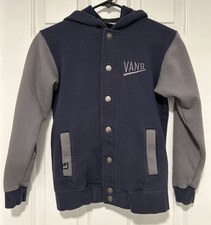 vans off the wall Varsity Jacket S Navy Grey Hoodie Skater