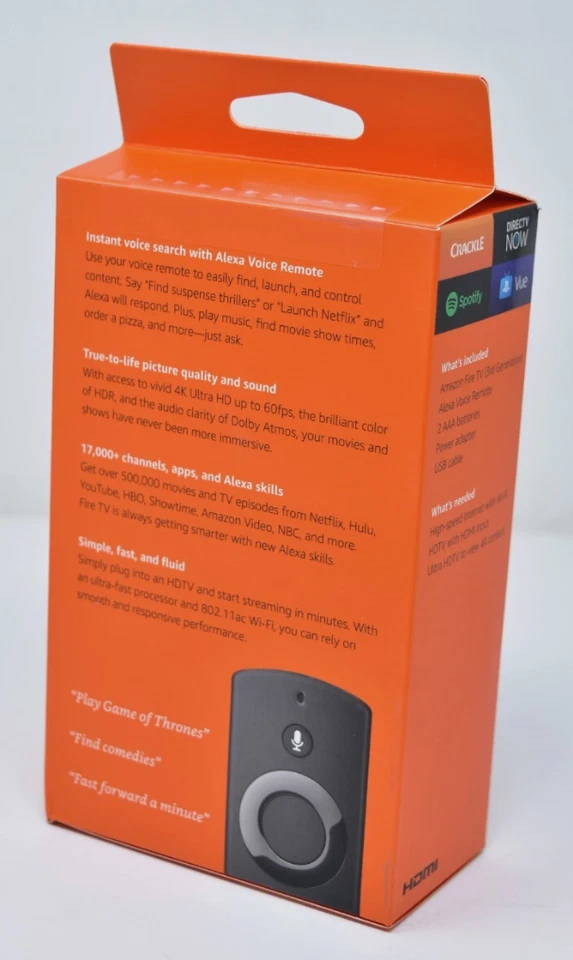 Amazon Fire TV 4K Ultra HD Pendant and Alexa Voice Remote - New Sealed - Image 2 of 2