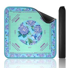 Green Mahjong Learning Mat 33"x33" - Anti-Slip, Noise-Reducing, Carrying Bag Inc
