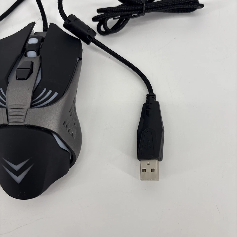 LED Gaming Mouse Model MU21007 USB Wired Black/Gray TESTED - Image 3 of 4